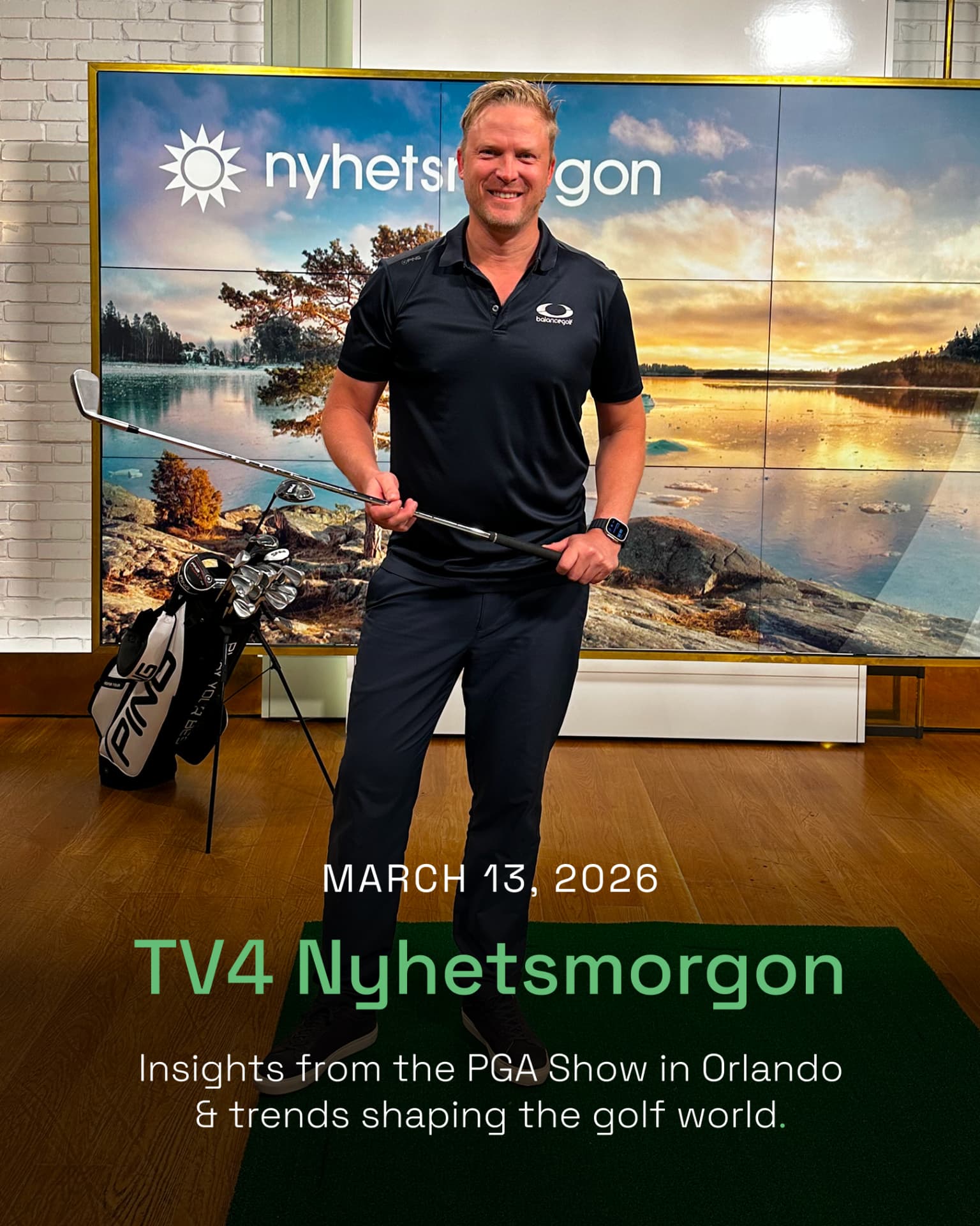 TV4 Nyhetsmorgon — Trendy technology development in golf