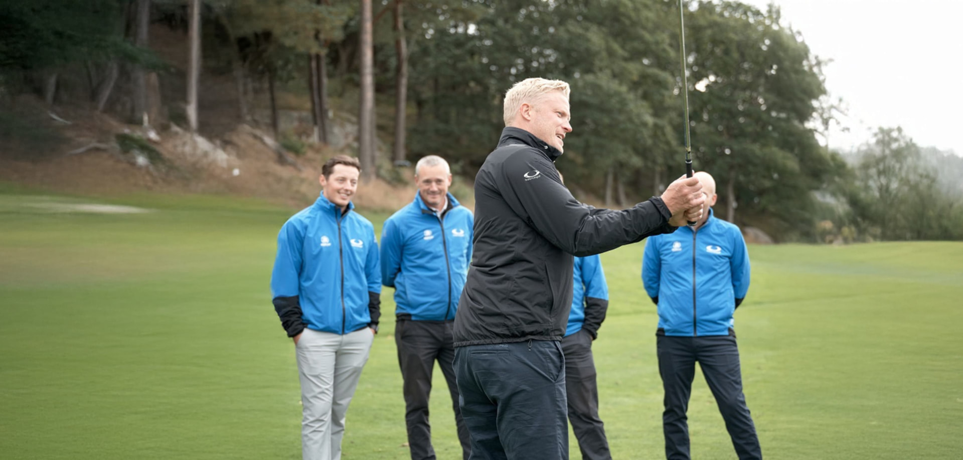 Coach on the golf course
