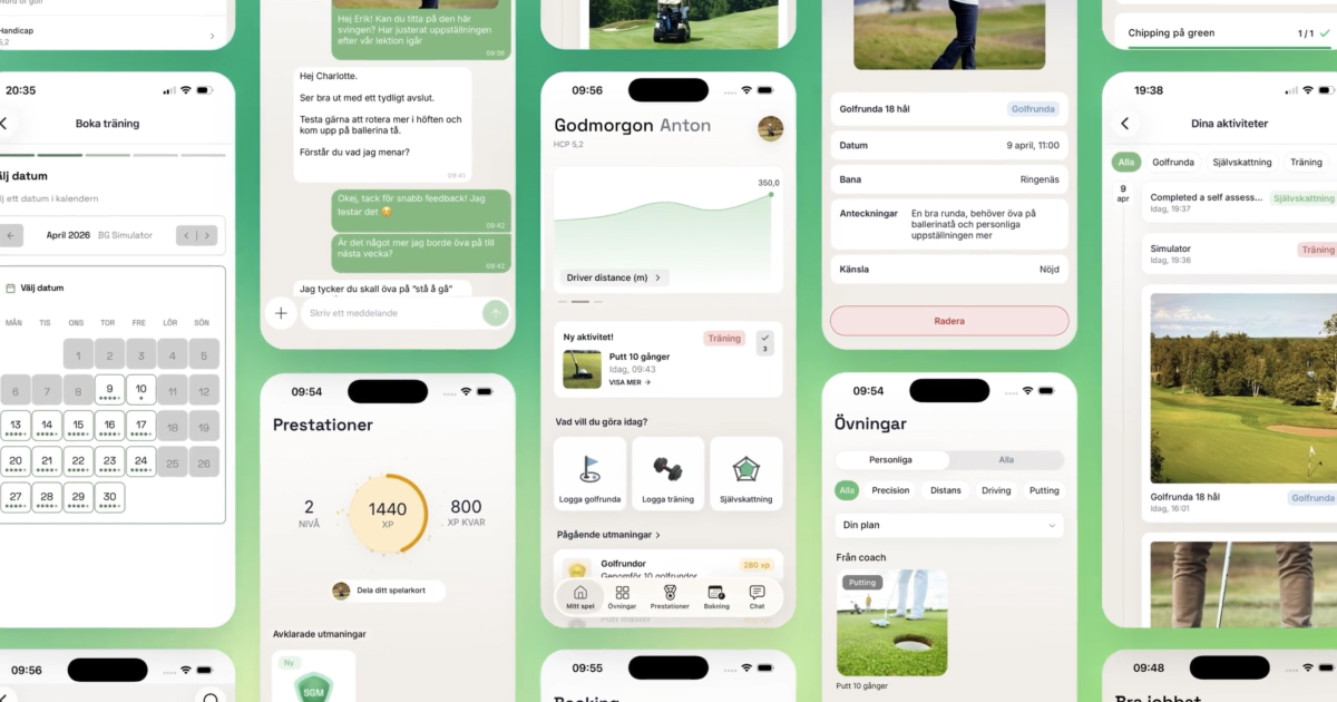 Vyer från spelarappen Player Hub 